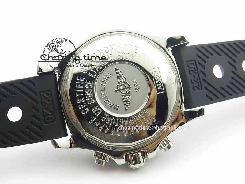 Functional SuperOcean SteelFish SS White Dial On Black Rubber Strap A 5733