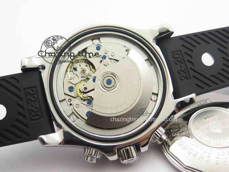 Functional SuperOcean SteelFish SS White Dial On Black Rubber Strap A 5733
