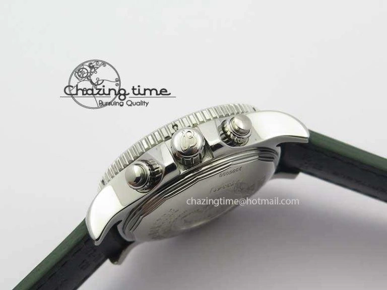 SuperOcean SteelFish SS White Dial On Green Leather Strap A EyeCatching 5749
