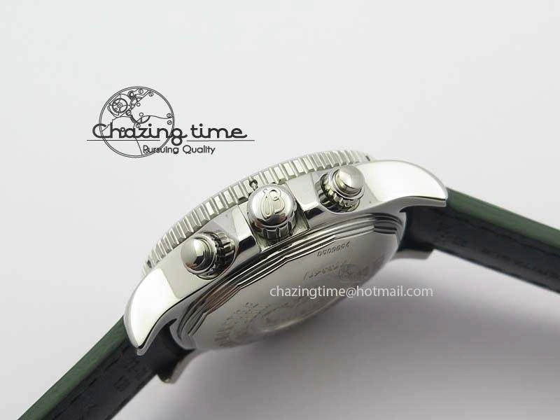SuperOcean SteelFish SS White Dial On Green Leather Strap A EyeCatching 5749