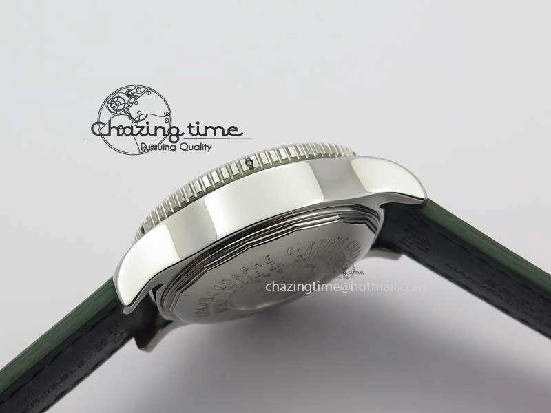SuperOcean SteelFish SS White Dial On Green Leather Strap A EyeCatching 5749