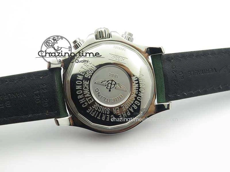 SuperOcean SteelFish SS White Dial On Green Leather Strap A EyeCatching 5749