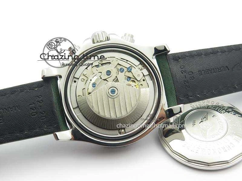 SuperOcean SteelFish SS White Dial On Green Leather Strap A EyeCatching 5749