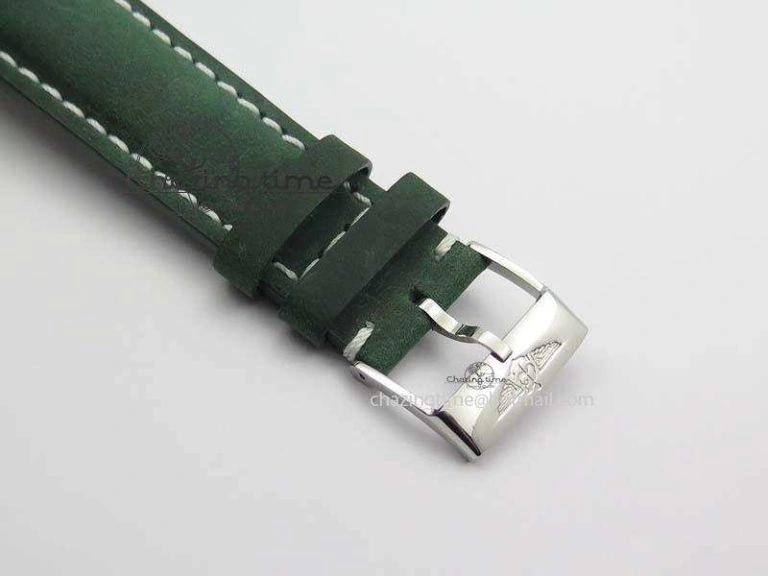 SuperOcean SteelFish SS White Dial On Green Leather Strap A EyeCatching 5749