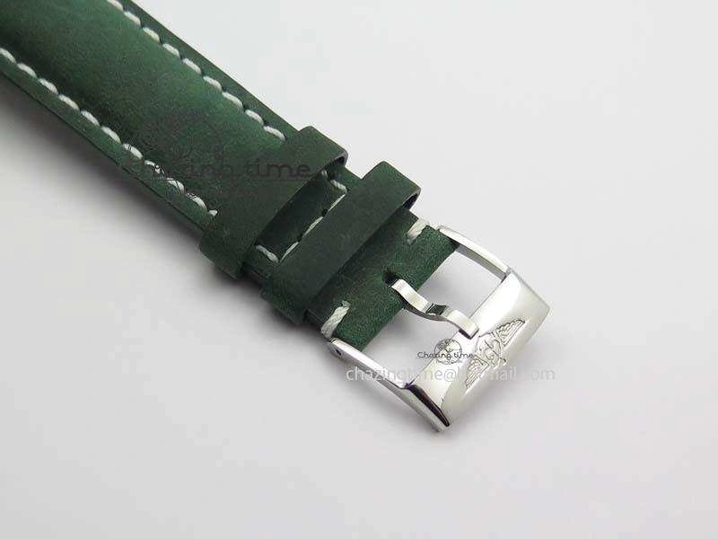 SuperOcean SteelFish SS White Dial On Green Leather Strap A EyeCatching 5749