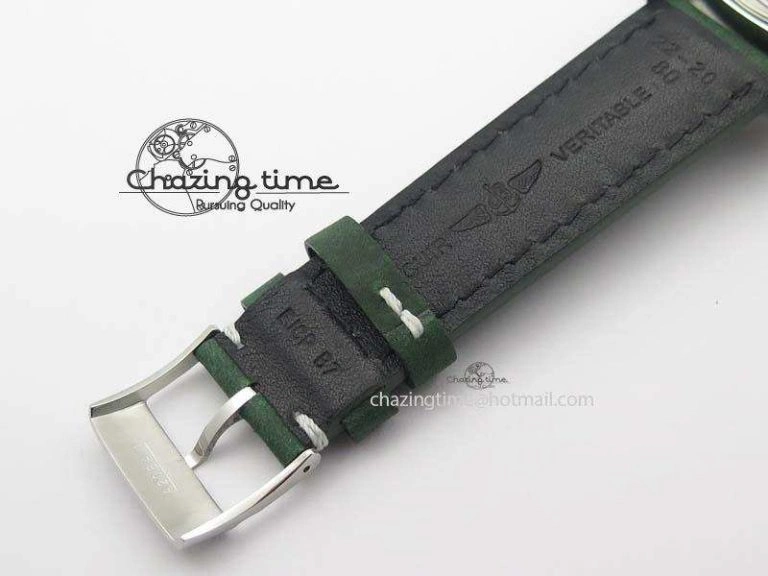 SuperOcean SteelFish SS White Dial On Green Leather Strap A EyeCatching 5749