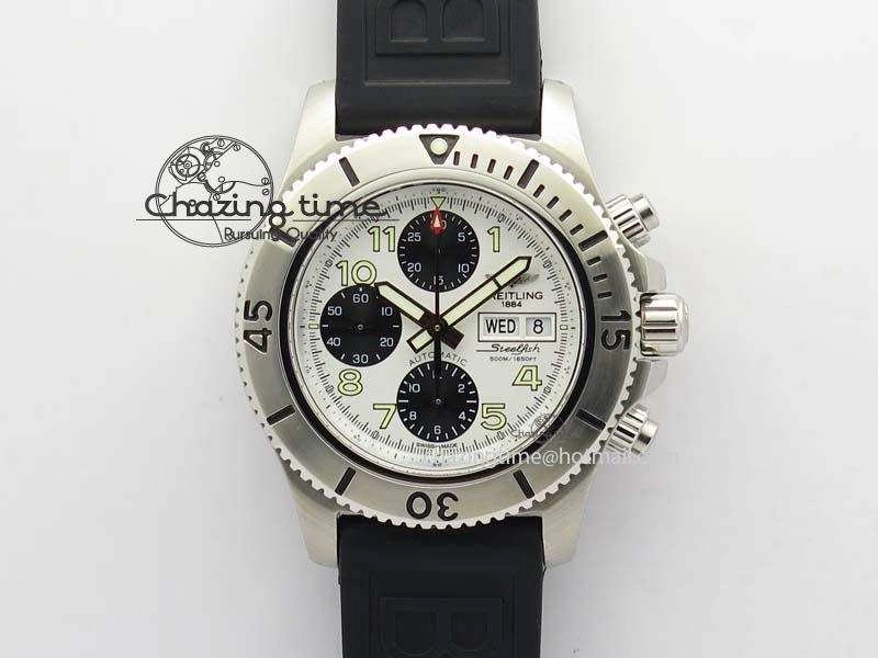 SuperOcean SteelFish SS White Dial On Rubber Strap A Lightweight 5751