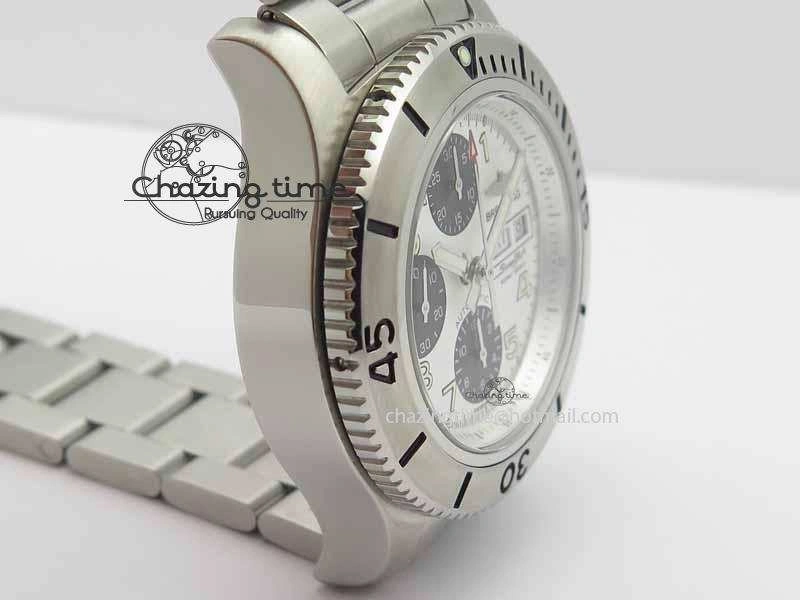 Premium SuperOcean SteelFish SS White Dial On SS Bracelet A 5723