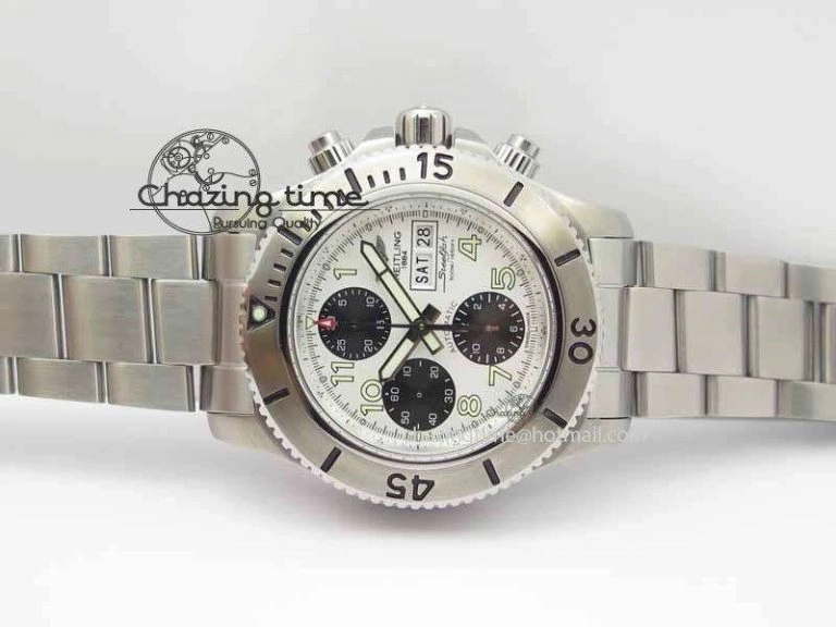 Premium SuperOcean SteelFish SS White Dial On SS Bracelet A 5723