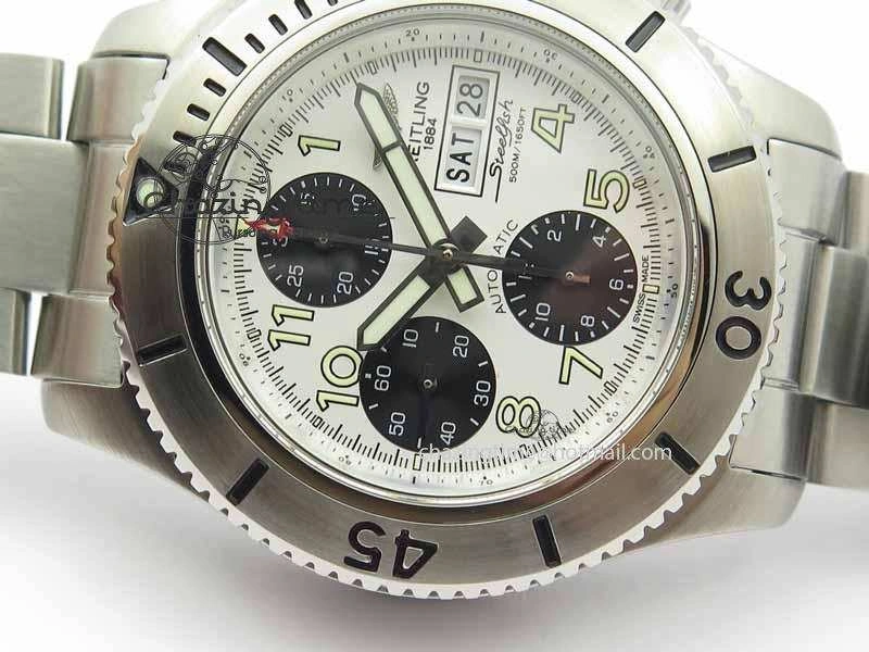 Premium SuperOcean SteelFish SS White Dial On SS Bracelet A 5723