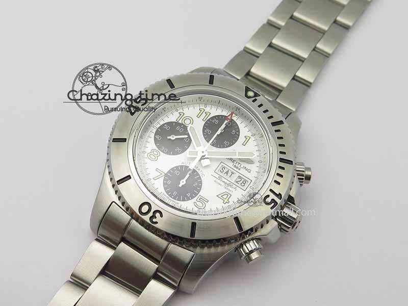 Premium SuperOcean SteelFish SS White Dial On SS Bracelet A 5723