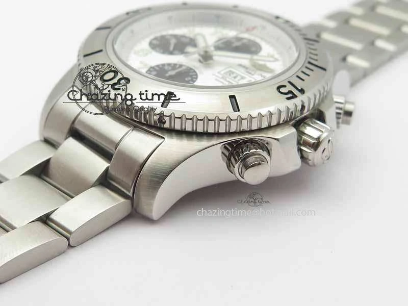 Premium SuperOcean SteelFish SS White Dial On SS Bracelet A 5723