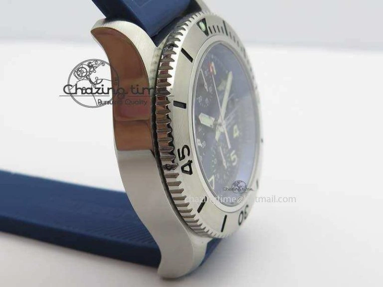 SuperOcean Steelfish Chrono 44mm Blue Dial On Blue Rubber Strap A Comfortable 5764