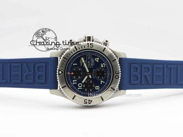 SuperOcean Steelfish Chrono 44mm Blue Dial On Blue Rubber Strap A Comfortable 5764
