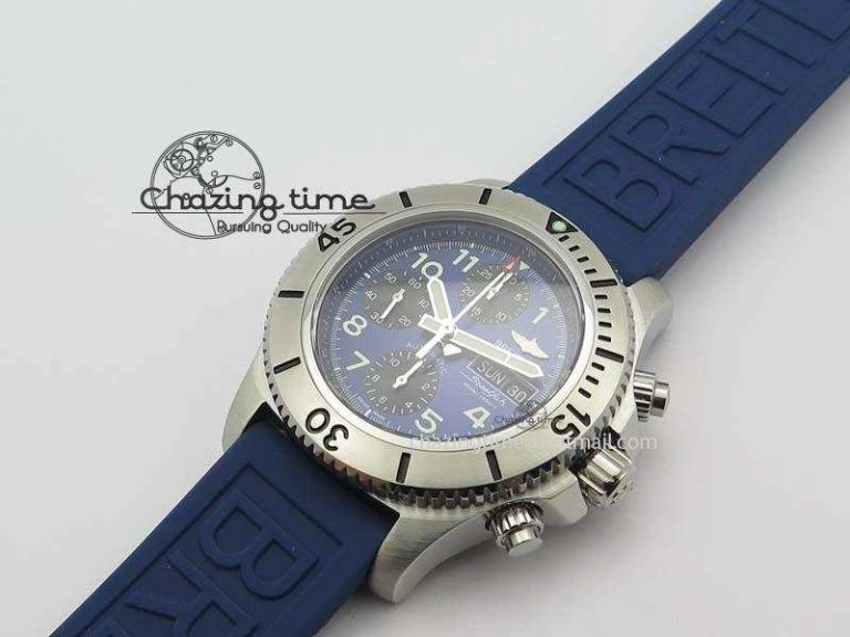 SuperOcean Steelfish Chrono 44mm Blue Dial On Blue Rubber Strap A Comfortable 5764