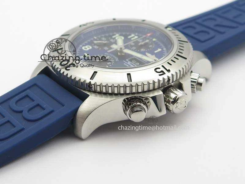 SuperOcean Steelfish Chrono 44mm Blue Dial On Blue Rubber Strap A Comfortable 5764