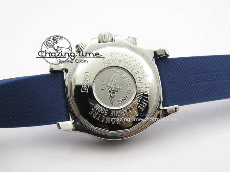 SuperOcean Steelfish Chrono 44mm Blue Dial On Blue Rubber Strap A Comfortable 5764