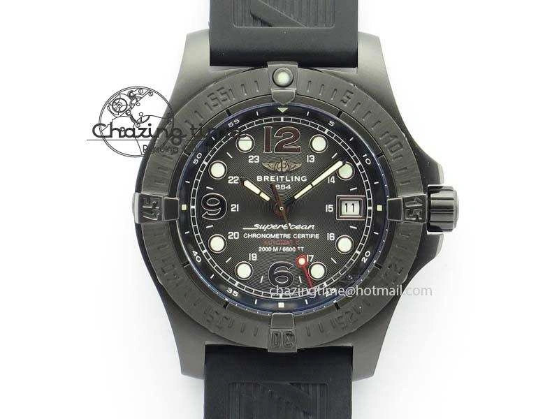 UrbanStyle SuperOcean Steelfish DLC H-Maker SuperLumed Black Dial On Black Rubber Strap A2813 High Beat 5745