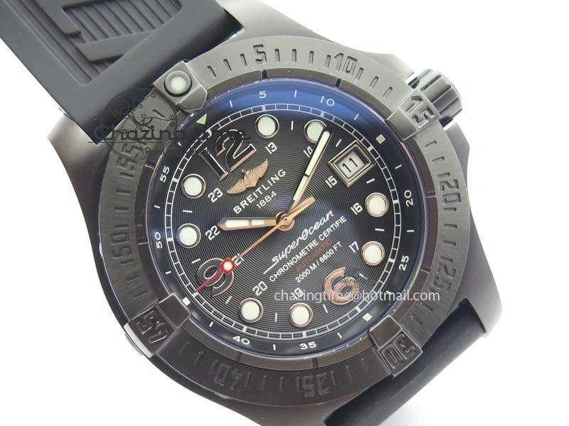 UrbanStyle SuperOcean Steelfish DLC H-Maker SuperLumed Black Dial On Black Rubber Strap A2813 High Beat 5745