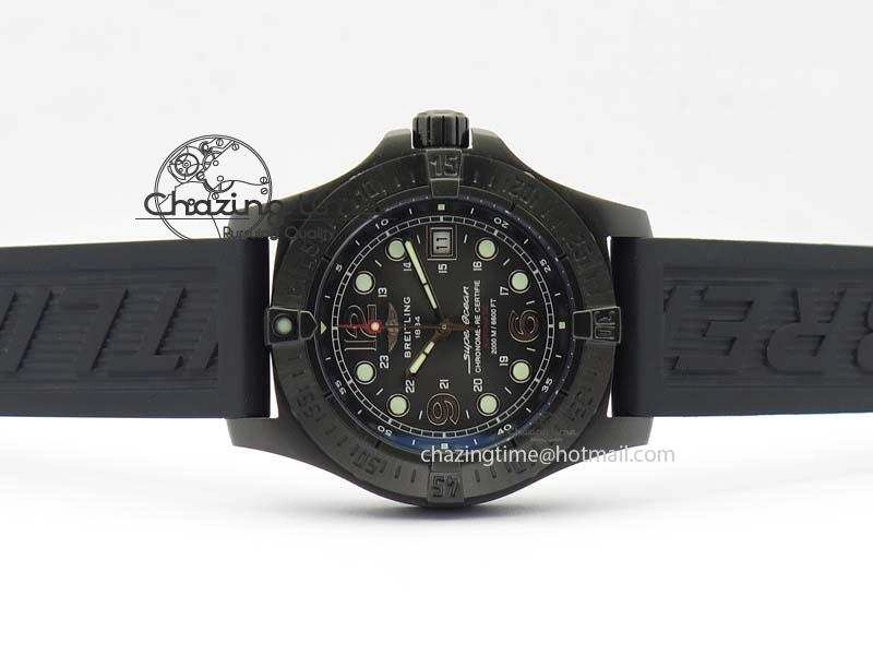UrbanStyle SuperOcean Steelfish DLC H-Maker SuperLumed Black Dial On Black Rubber Strap A2813 High Beat 5745