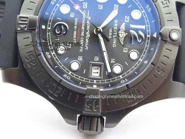 UrbanStyle SuperOcean Steelfish DLC H-Maker SuperLumed Black Dial On Black Rubber Strap A2813 High Beat 5745