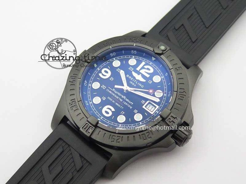 UrbanStyle SuperOcean Steelfish DLC H-Maker SuperLumed Black Dial On Black Rubber Strap A2813 High Beat 5745