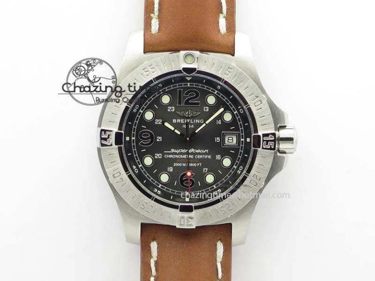 SuperOcean Steelfish H-Maker V2 Superlumed Black Dial On Brown Leather Strap A2813 High Beat WellDesigned 5759