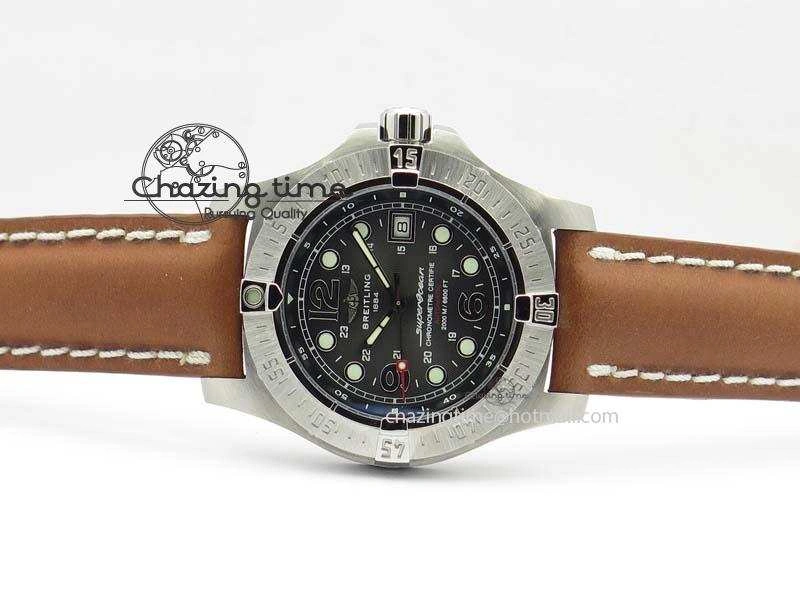 SuperOcean Steelfish H-Maker V2 Superlumed Black Dial On Brown Leather Strap A2813 High Beat WellDesigned 5759