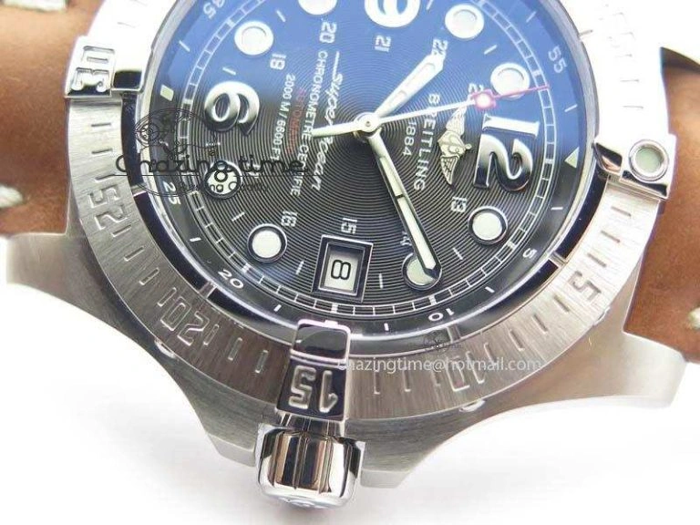SuperOcean Steelfish H-Maker V2 Superlumed Black Dial On Brown Leather Strap A2813 High Beat WellDesigned 5759