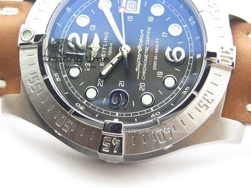 SuperOcean Steelfish H-Maker V2 Superlumed Black Dial On Brown Leather Strap A2813 High Beat WellDesigned 5759