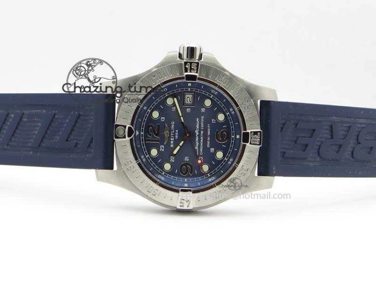Stretchable SuperOcean Steelfish H-Maker V2 Superlumed Blue Dial On Blue Rubber Strap A2813 High Beat 5763