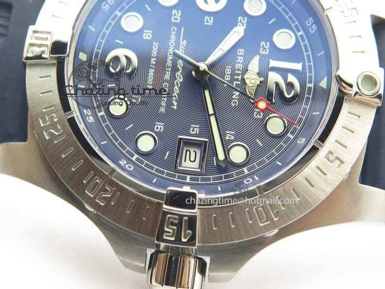 Stretchable SuperOcean Steelfish H-Maker V2 Superlumed Blue Dial On Blue Rubber Strap A2813 High Beat 5763