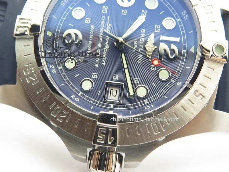 Stretchable SuperOcean Steelfish H-Maker V2 Superlumed Blue Dial On Blue Rubber Strap A2813 High Beat 5763