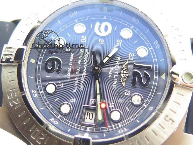 Stretchable SuperOcean Steelfish H-Maker V2 Superlumed Blue Dial On Blue Rubber Strap A2813 High Beat 5763