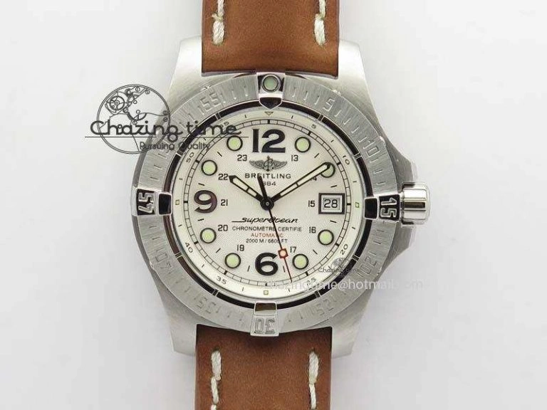 Efficient SuperOcean Steelfish H-Maker V2 Superlumed White Dial On Brown Leather Strap A2813 High Beat 5762