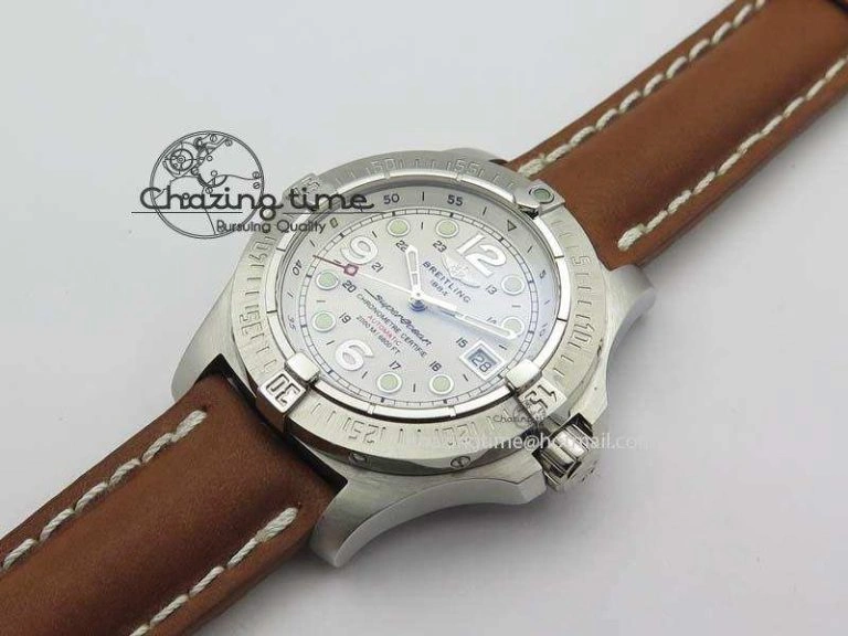 Efficient SuperOcean Steelfish H-Maker V2 Superlumed White Dial On Brown Leather Strap A2813 High Beat 5762