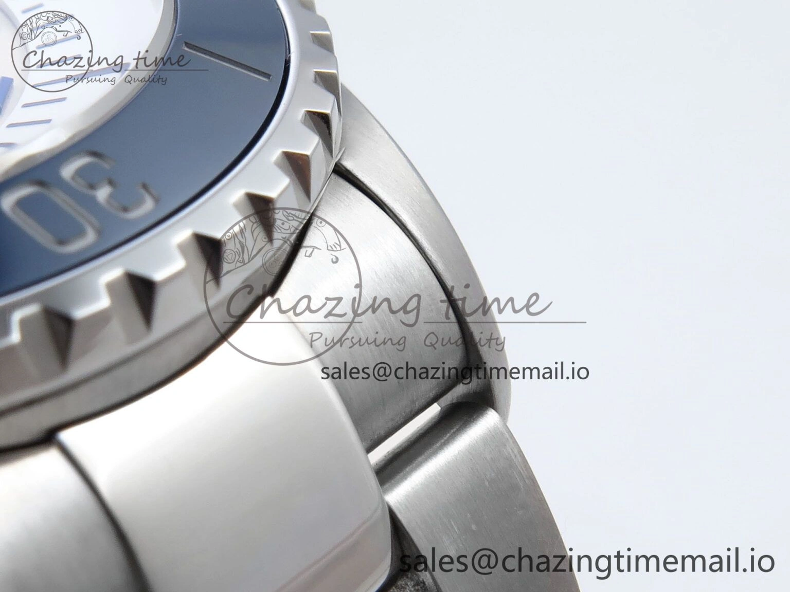Superocean 44mm SS TF 1:1 Best Edition Beige Dial Blue Bezel on SS Bracelet A Soft 5422