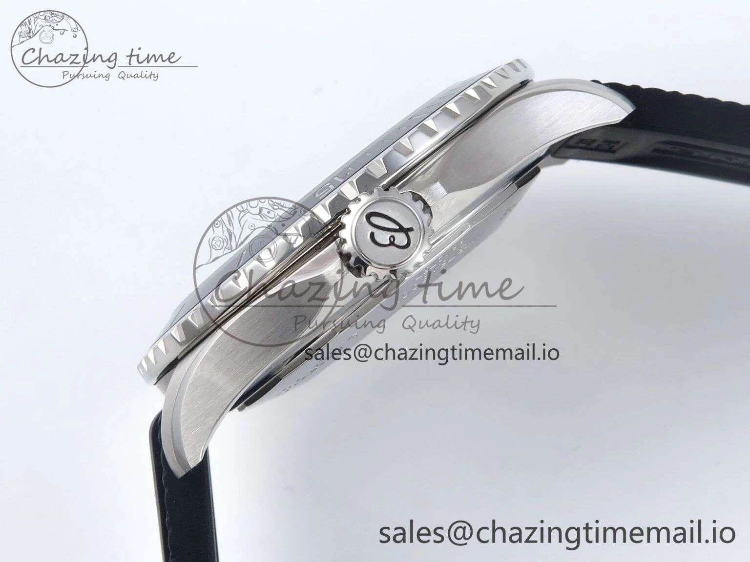 SportInspired Superocean 44mm SS TF 1:1 Best Edition Black Dial Black Bezel on Black Rubber Strap A 5418