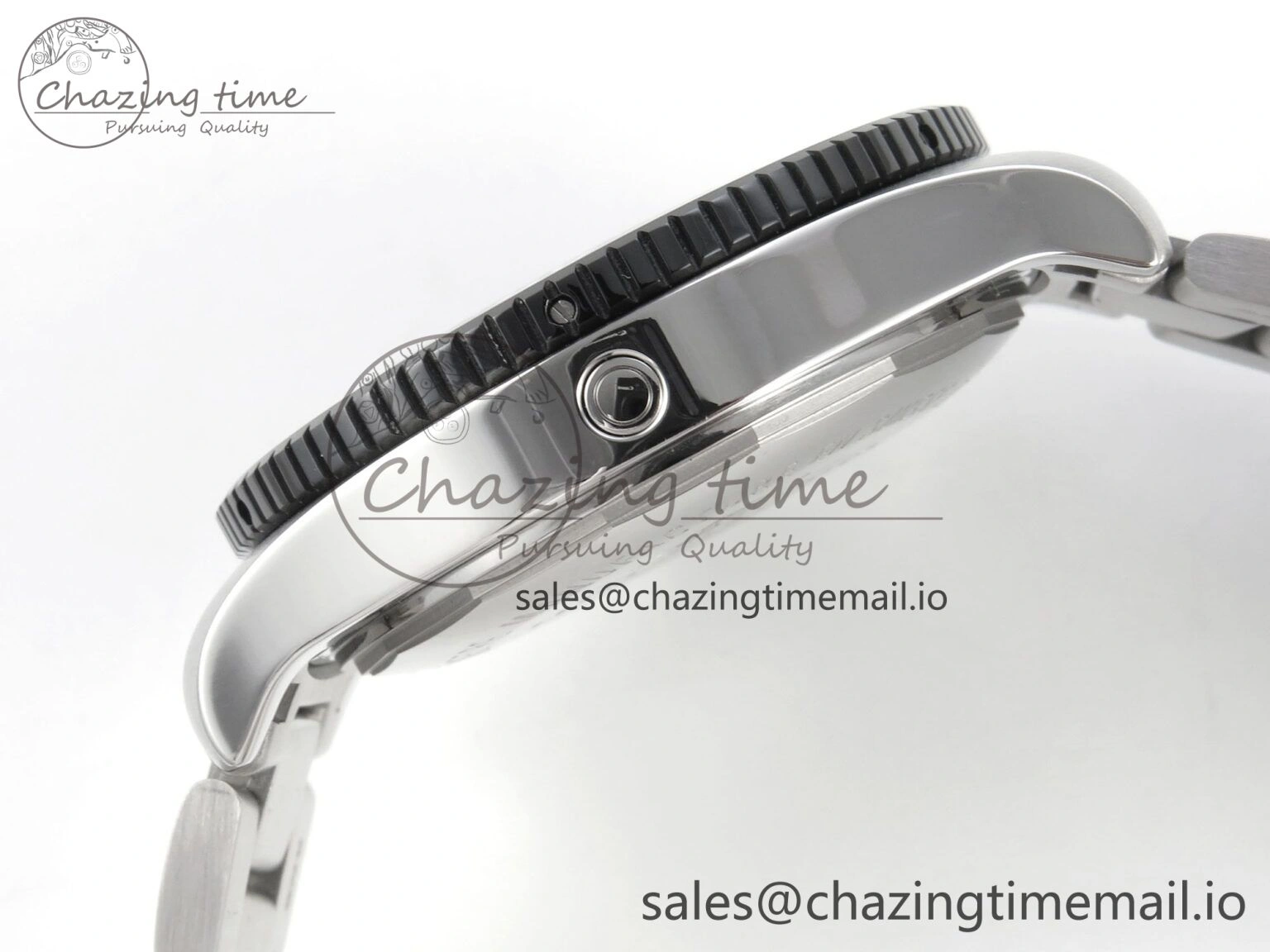 SmoothTexture Superocean 44mm SS TF 1:1 Best Edition Black Dial Black Bezel on SS Bracelet A2824 V 5407