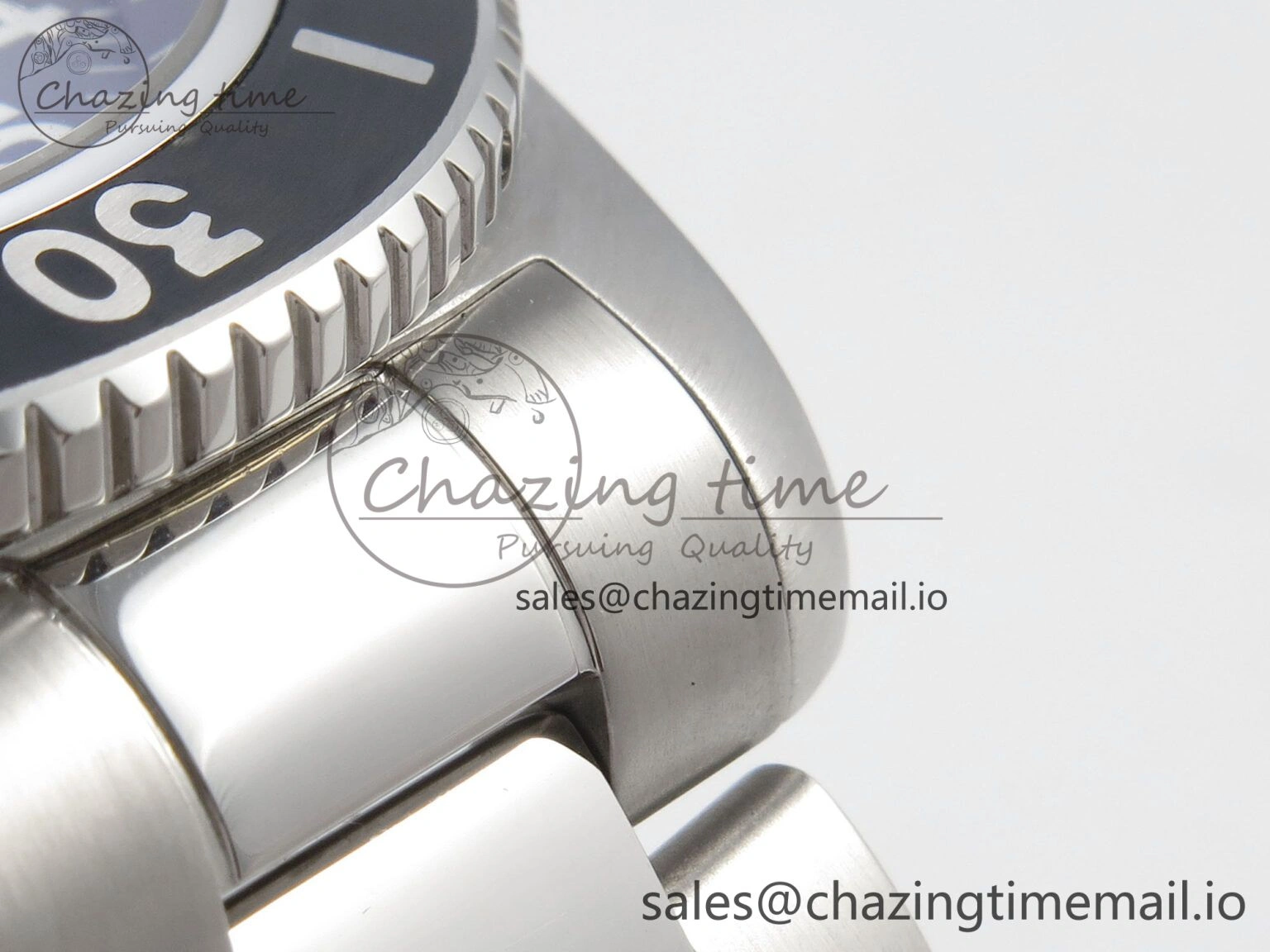 OnTrend Superocean 44mm SS TF 1:1 Best Edition Black Dial Black Bezel on SS Bracelet A2824 V 5406