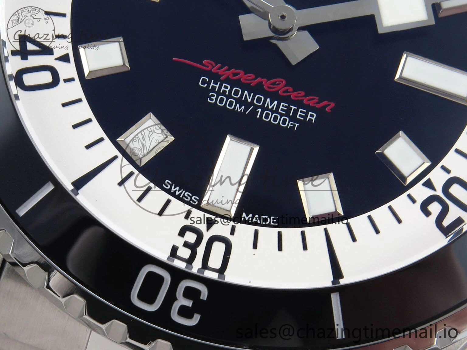 Reliable Superocean 44mm SS TF 1:1 Best Edition Black Dial on SS Bracelet A 5428