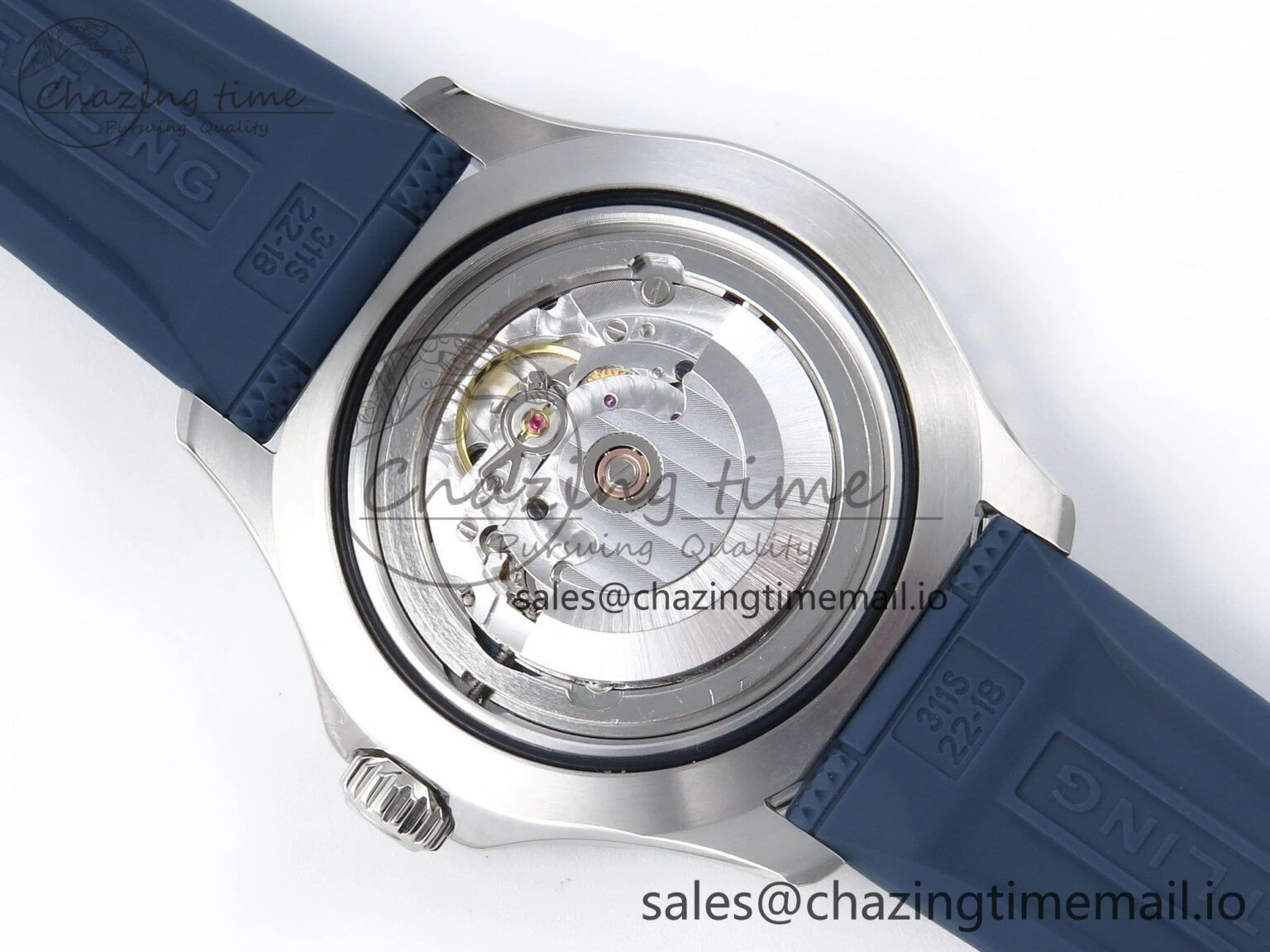Superocean 44mm SS TF 1:1 Best Edition Blue Dial Blue Bezel on Blue Rubber Strap A Attractive 5416