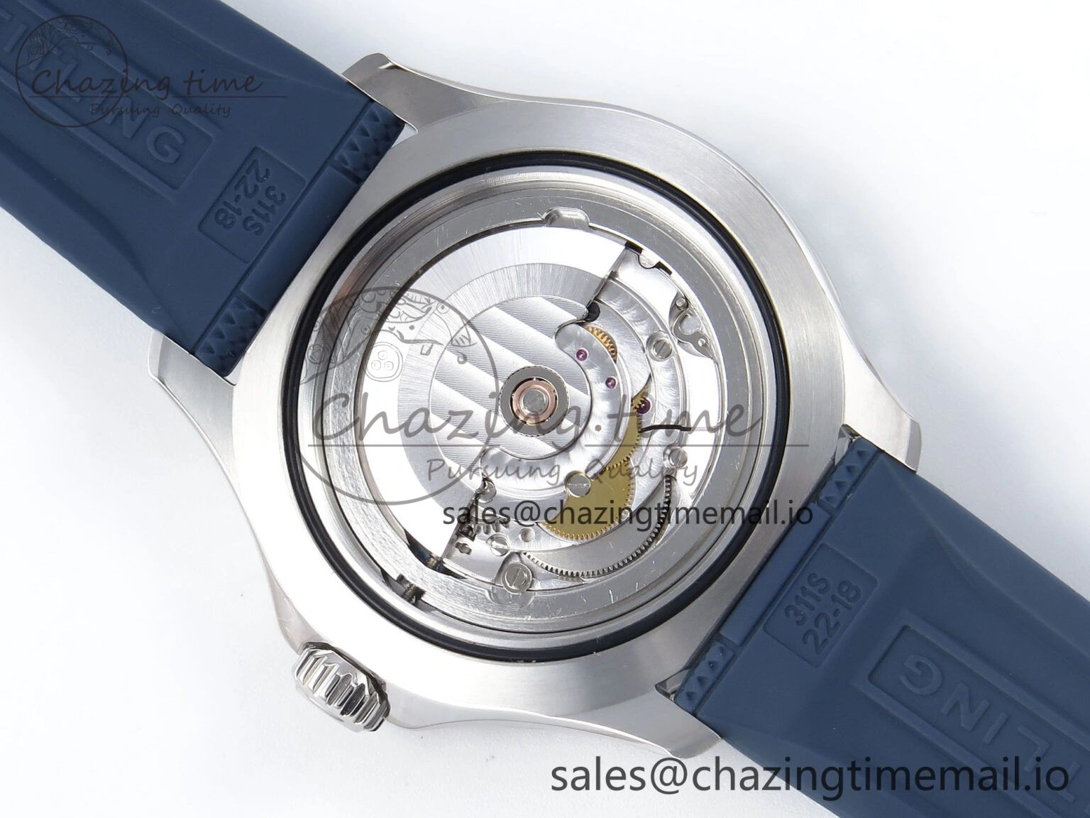 Superocean 44mm SS TF 1:1 Best Edition Blue Dial Blue Bezel on Blue Rubber Strap A Attractive 5416