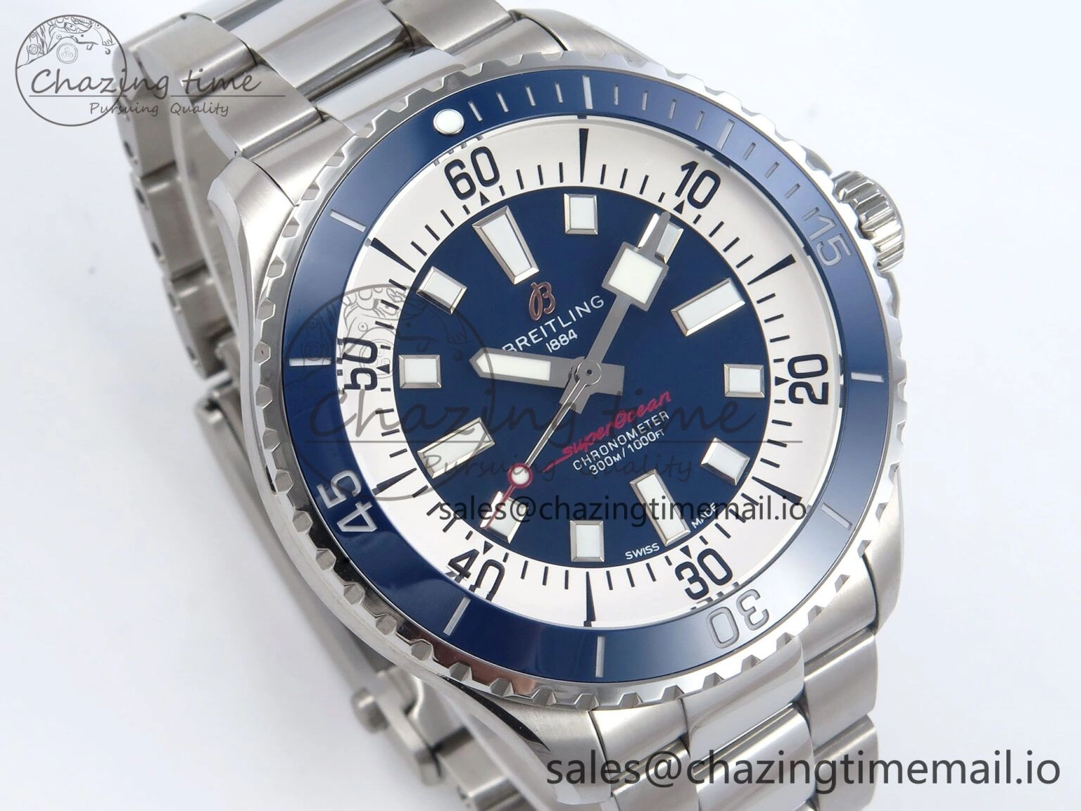 Superocean 44mm SS TF 1:1 Best Edition Blue Dial Blue Bezel on SS Bracelet A SmartChoice 5425