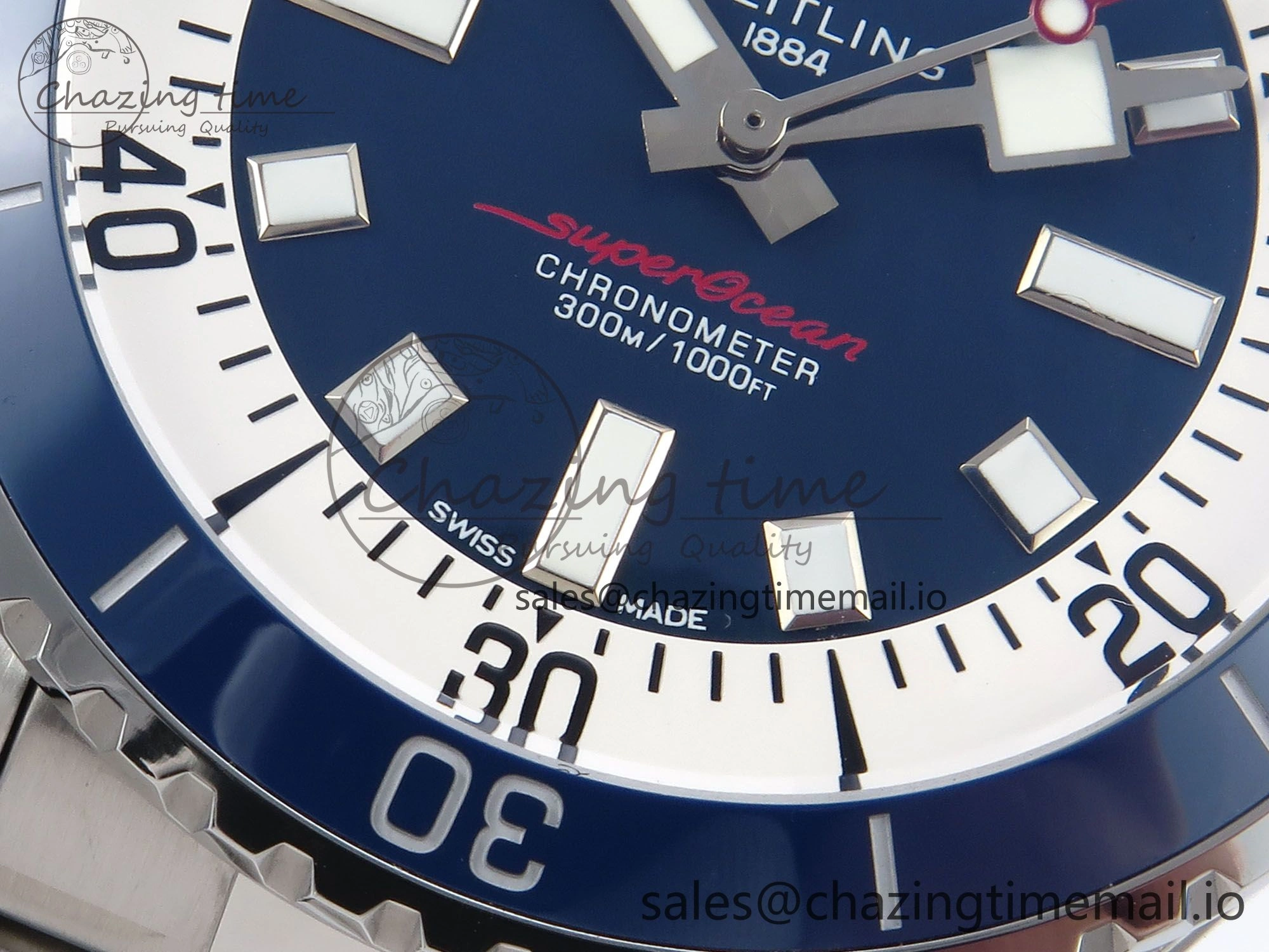 Superocean 44mm SS TF 1:1 Best Edition Blue Dial Blue Bezel on SS Bracelet A SmartChoice 5425