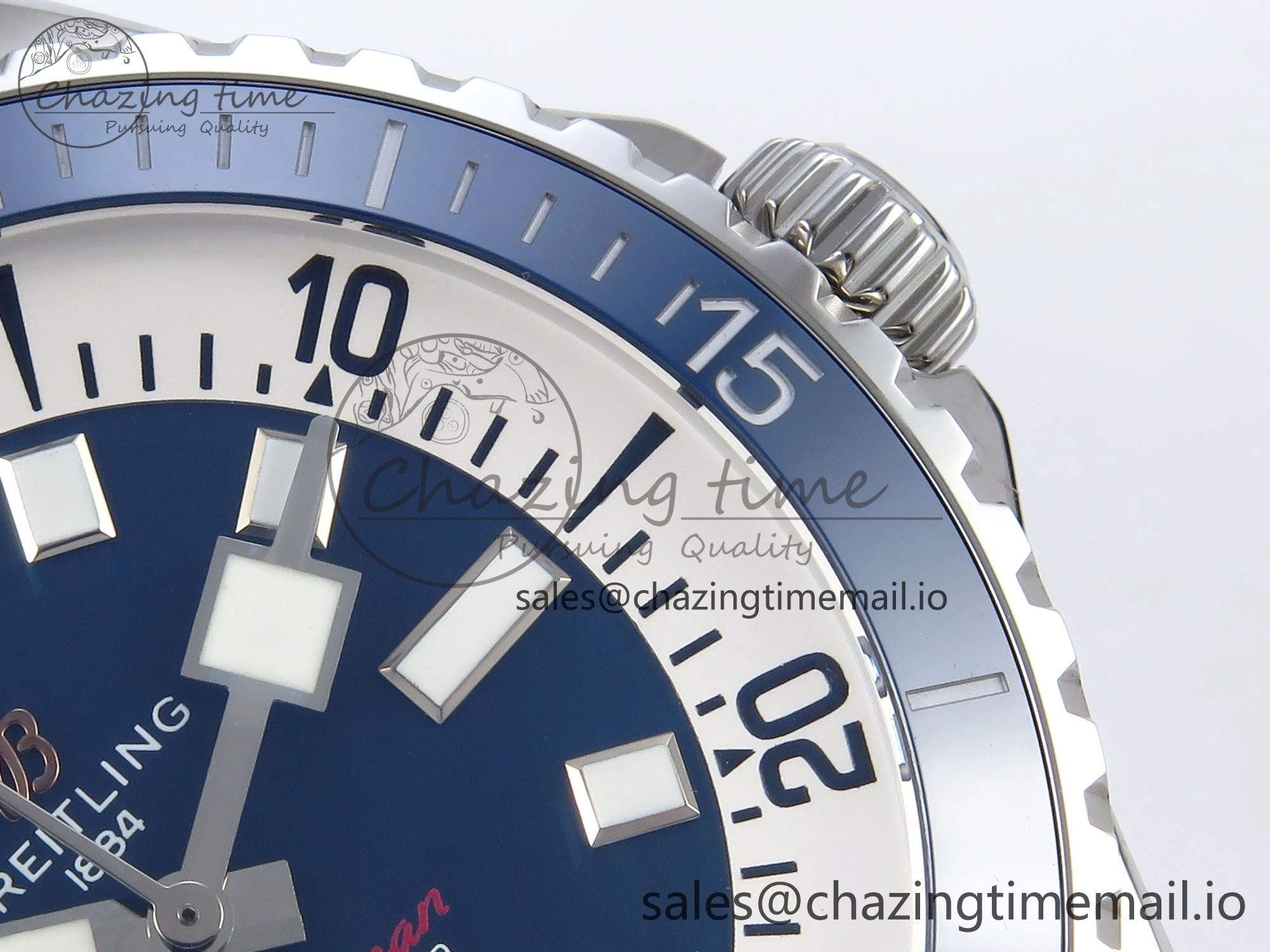 Superocean 44mm SS TF 1:1 Best Edition Blue Dial Blue Bezel on SS Bracelet A SmartChoice 5425