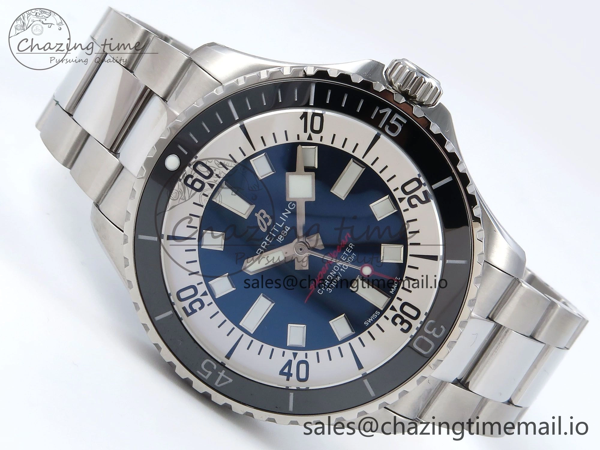 Superocean 44mm SS TF 1:1 Best Edition Blue Dial on SS Bracelet A Lightweight 5423