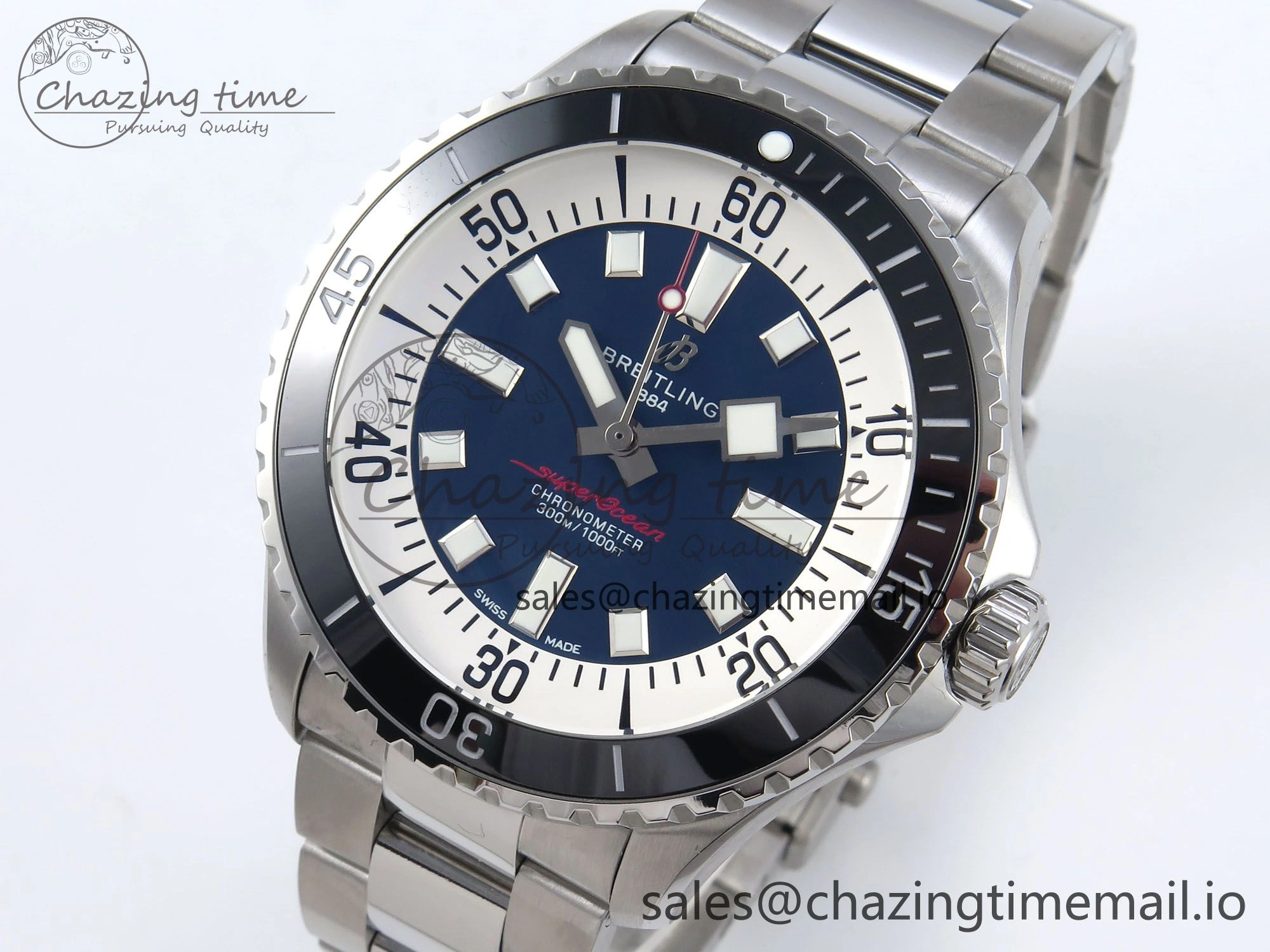 Superocean 44mm SS TF 1:1 Best Edition Blue Dial on SS Bracelet A Lightweight 5423