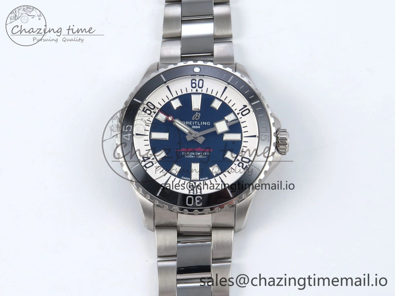 Superocean 44mm SS TF 1:1 Best Edition Blue Dial on SS Bracelet A Lightweight 5423