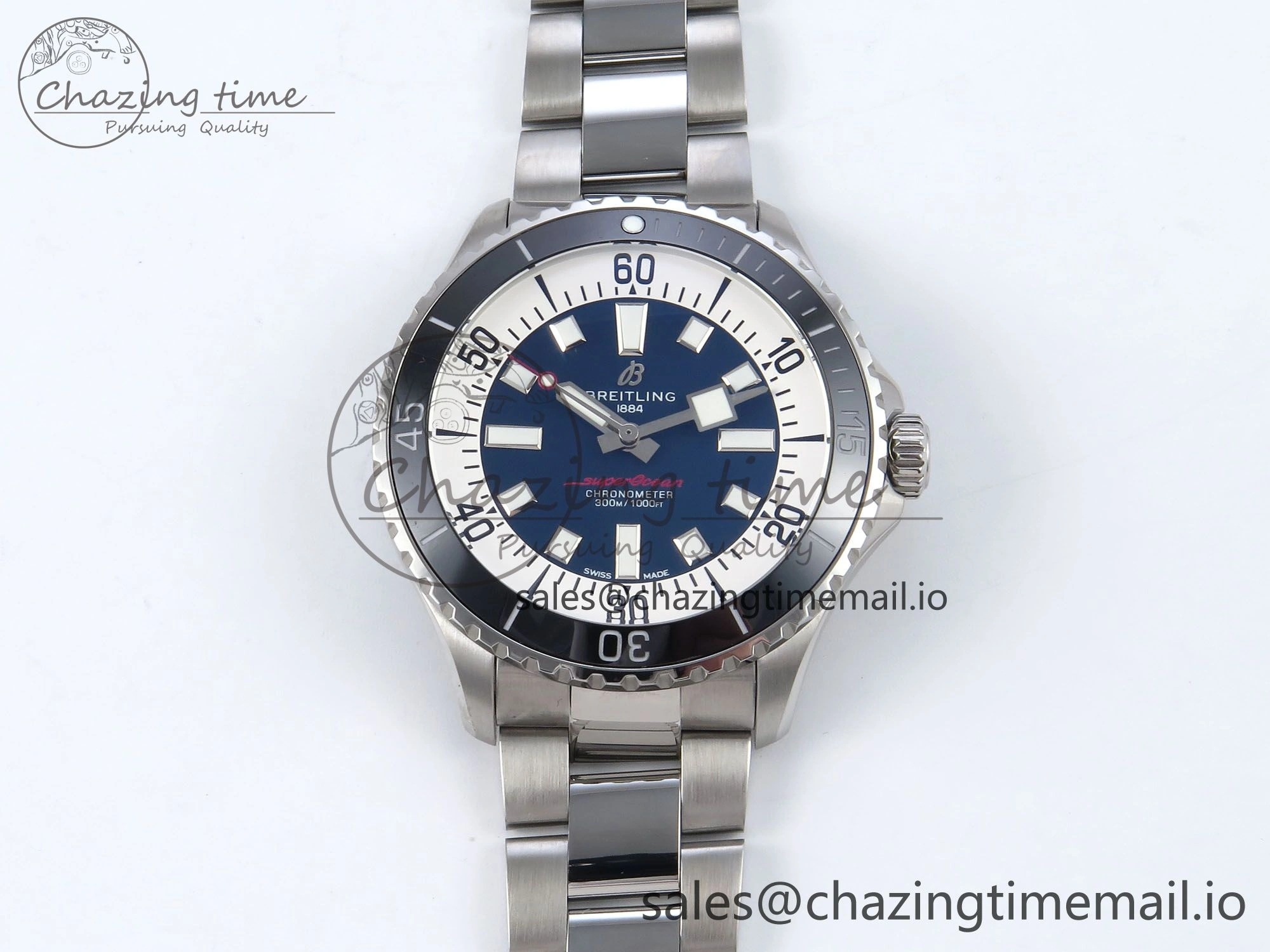 Superocean 44mm SS TF 1:1 Best Edition Blue Dial on SS Bracelet A Lightweight 5423
